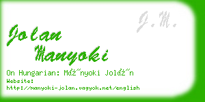 jolan manyoki business card